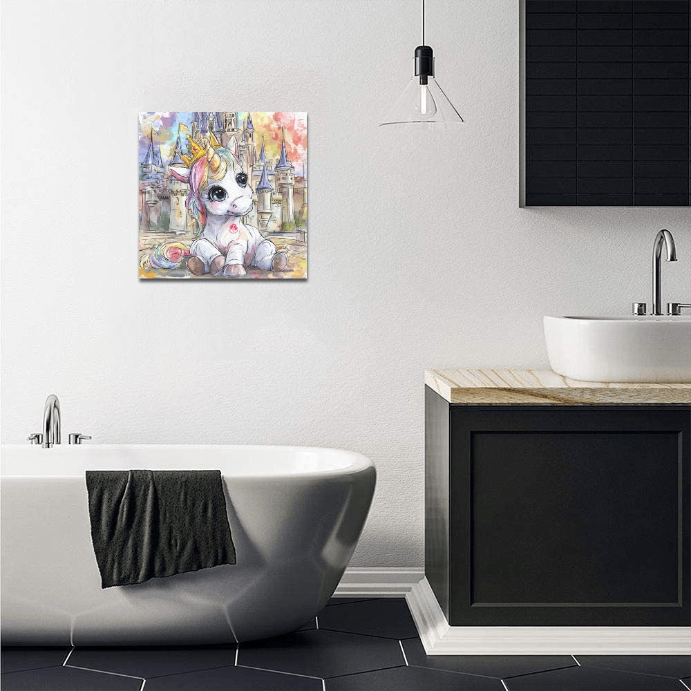 Cute unicorn Frame Canvas Print 12"x12"