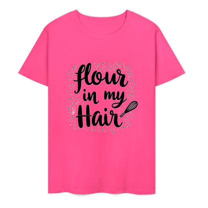 New Pure cotton short sleeved T-shirt Flour in my hair