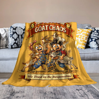 Ultra-Soft Flannel Blanket Goat chaos