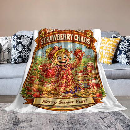 Ultra-Soft Flannel Blanket strawberry Chaos