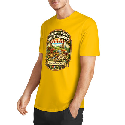 New Pure cotton short sleeved T-shirt Support your local market vendors