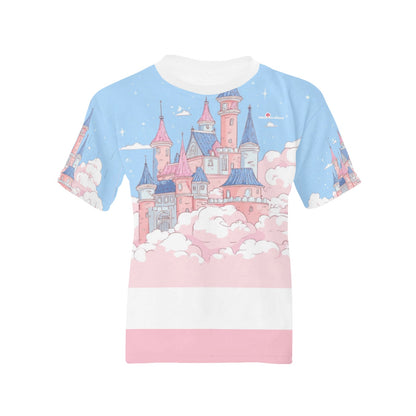 HELLO-OH-DOLLIE castle print Kids' All Over Print T-shirt(ModelT65)