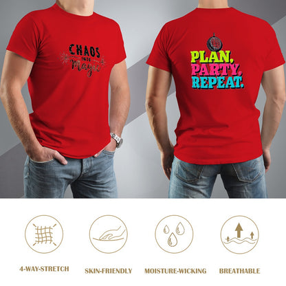 New High quality Men's T-shirt 100% Cotton Plan  party repeat