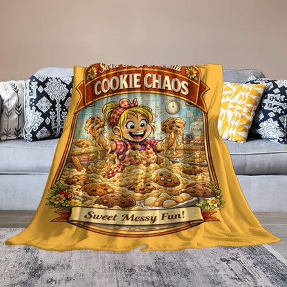 Ultra-Soft Flannel Blanket cookie chaos