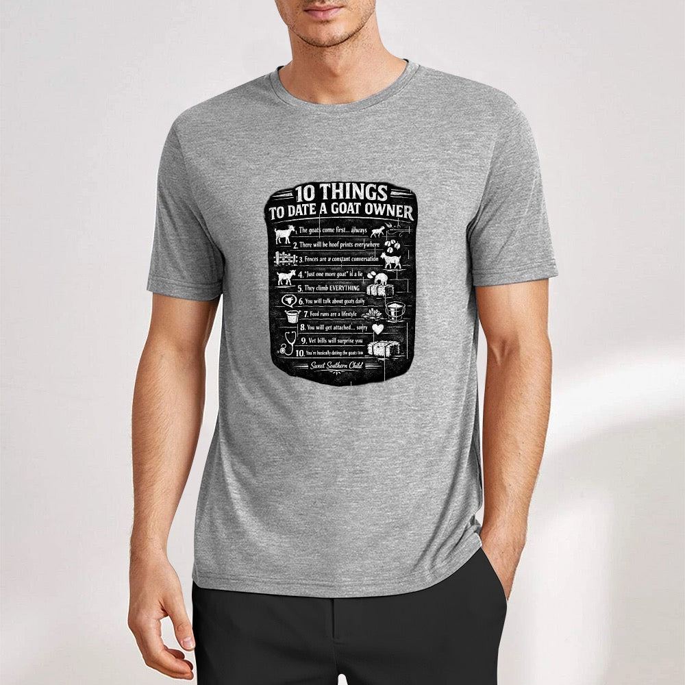 New Pure cotton short sleeved T-shirt 10 things to date a goat owner