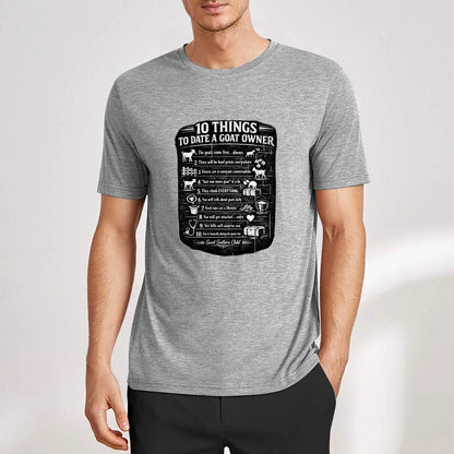 New Pure cotton short sleeved T-shirt 10 things to date a goat owner