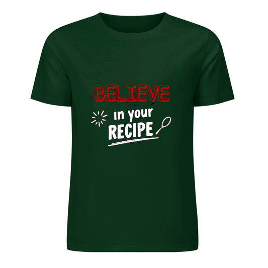 New Pure cotton short sleeved T-shirt believe in your recipe