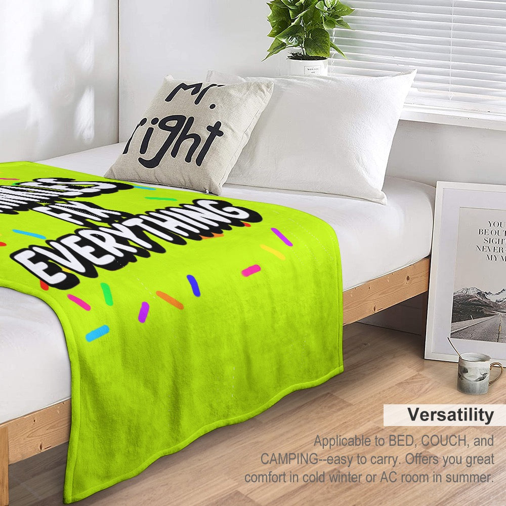 Ultra-Soft Flannel Blanket Sprinkles fix  everything