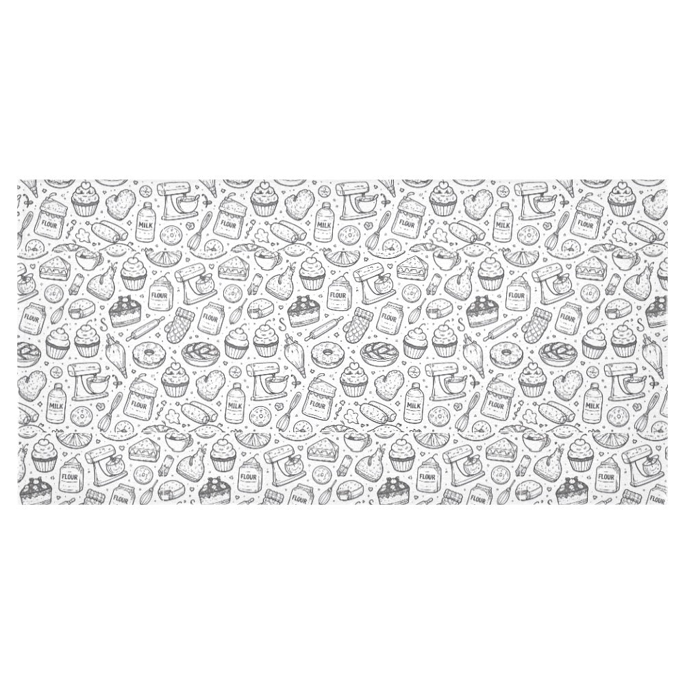 B&W bakery graphic Thickiy Ronior Tablecloth 120"x 60"