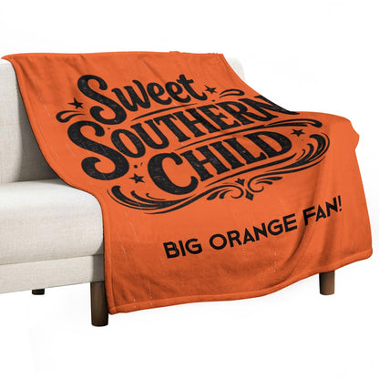 Ultra-Soft Flannel Blanket Big orange fan