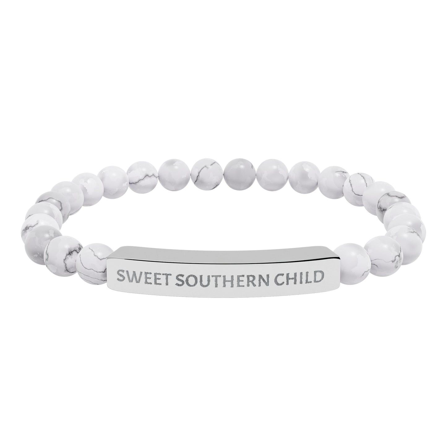 Esser southern child  Natural Stone Bar Bracelet – Custom Stretch Beaded Bracelet