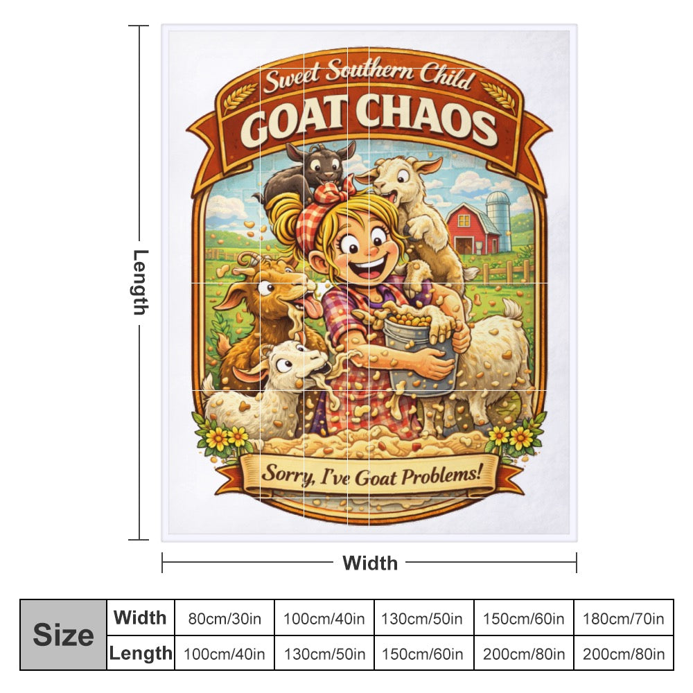Ultra-Soft Flannel Blanket goat chaos
