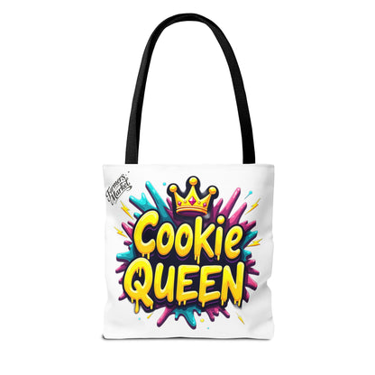 Cookie Queen Tote Bag — Colorful Crowned Bakery Gift Tote