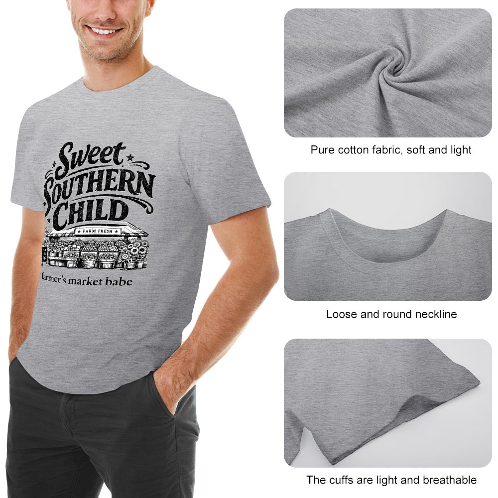 Men's T-shirt 100% cotton farmers Market, babe