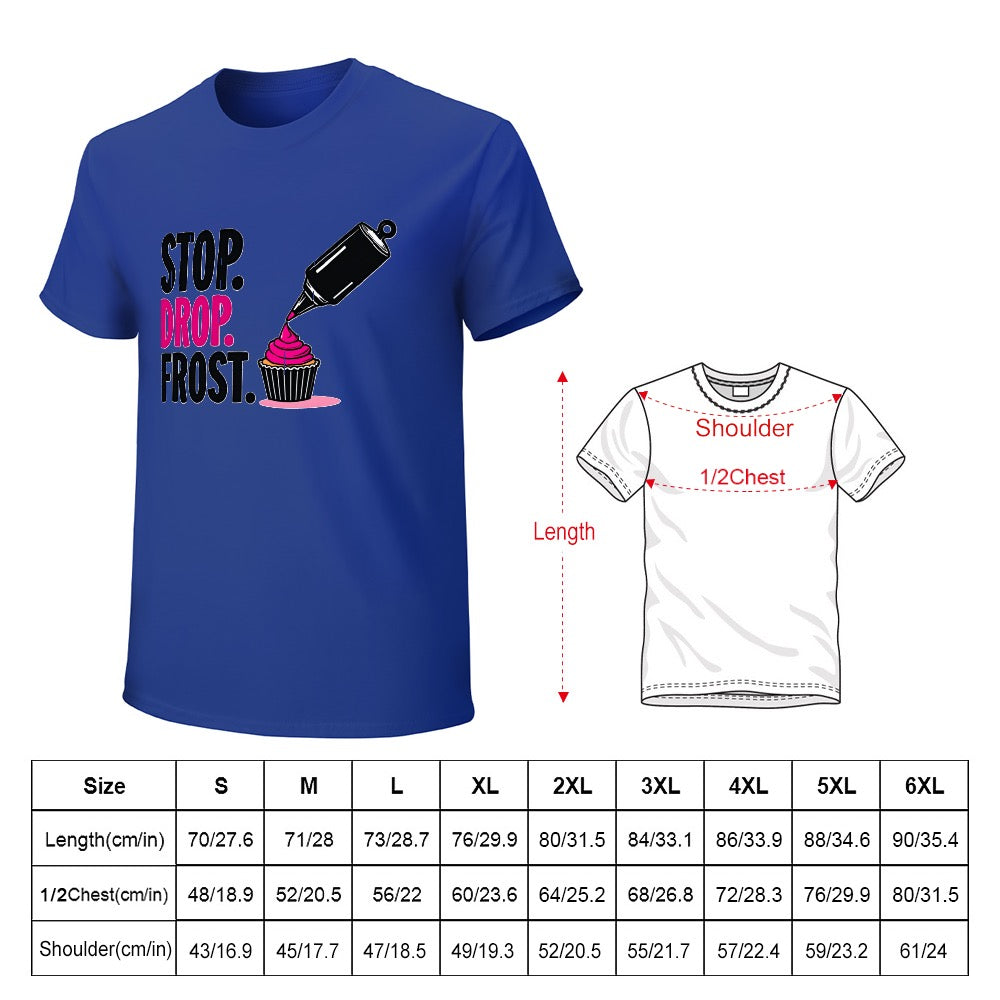 New High quality Men's T-shirt 100% Cotton Stop drop frost