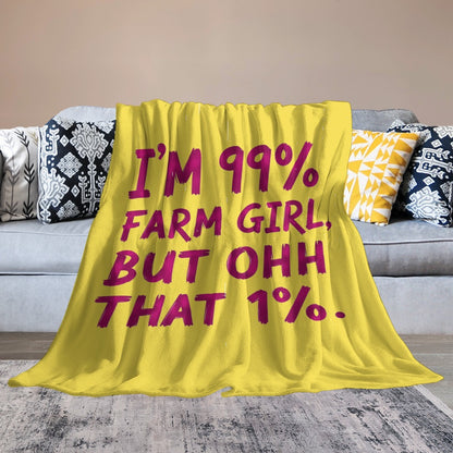 Ultra-Soft Flannel Blanket FARM girl