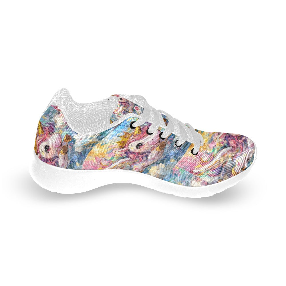 Hello-oh-Dollie unicorn flying Kid's Sneakers (Little Kid / Big Kid) (Model020)