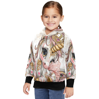 HELLO-OH-DOLLIE unicorn ballerina Little Girls' Long Sleeve Hoodie