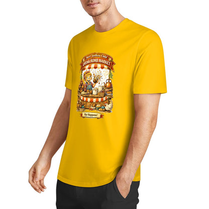 New Pure cotton short sleeved T-shirt Drink bomb market