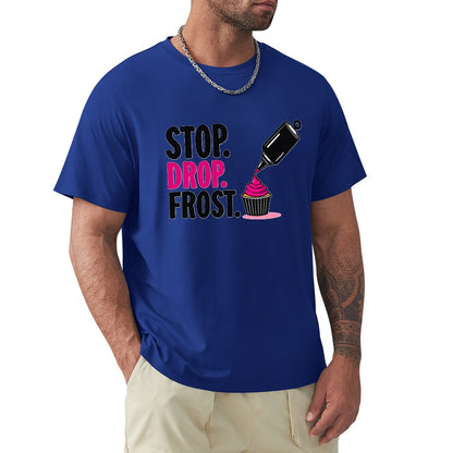 New High quality Men's T-shirt 100% Cotton Stop drop frost