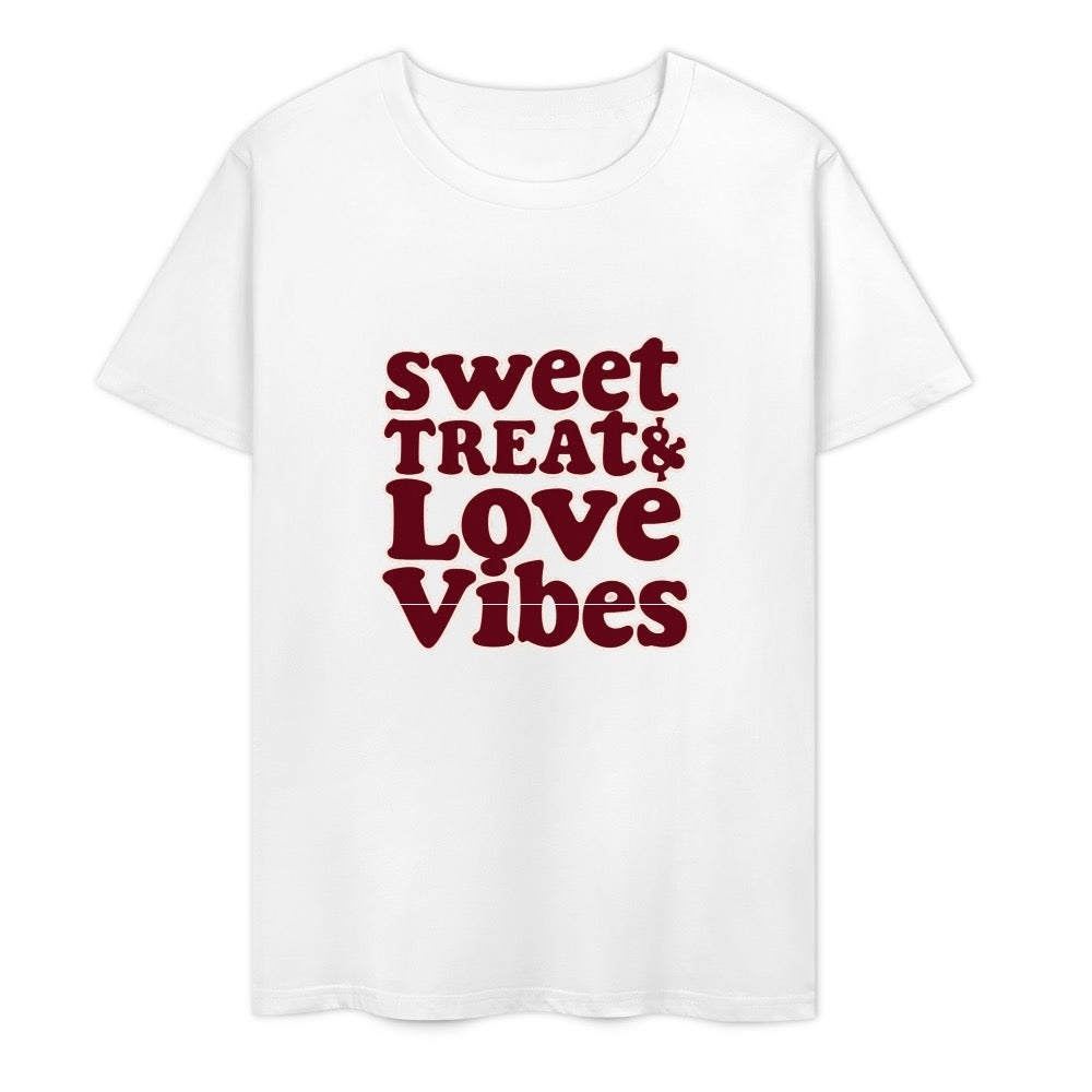New Pure cotton short sleeved  Sweet treat and love vibes