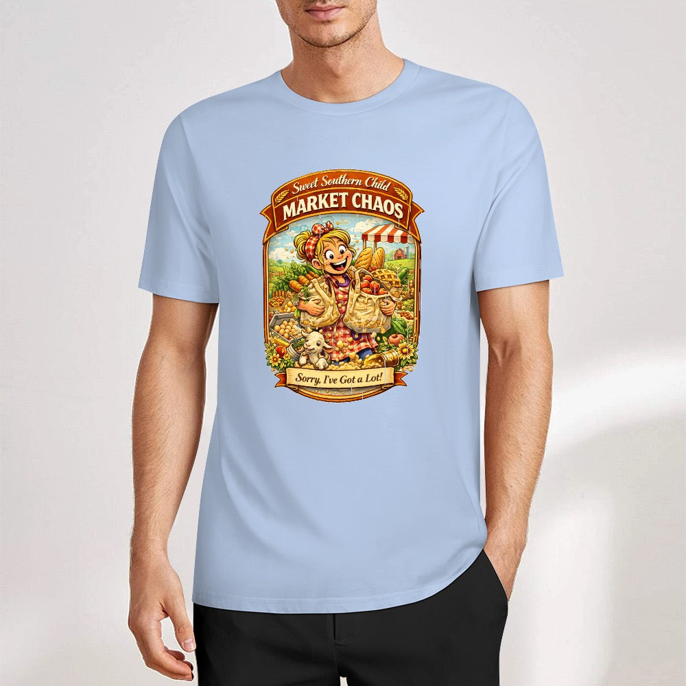 New Pure cotton short sleeved T-shirt market chaos