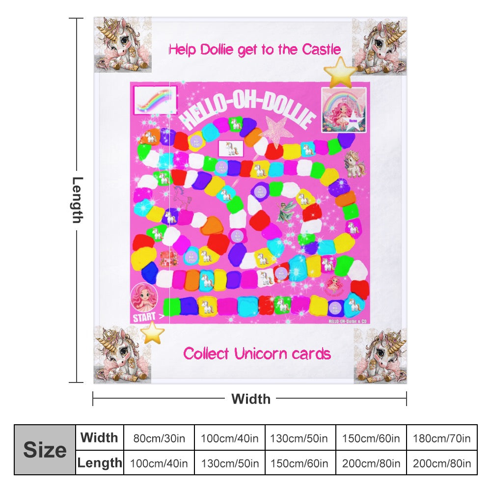 Hello-oh-Dollie game blanket /Ultra-Soft Flannel Blanket 70” x 80”