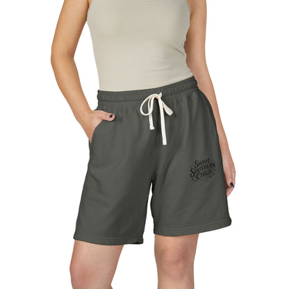 Sweat Shorts — "Sweet Southern Child" Vintage Script Lightweight Fleece