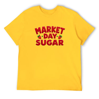 New High quality Men's T-shirt 100% Cotton market day, sugar