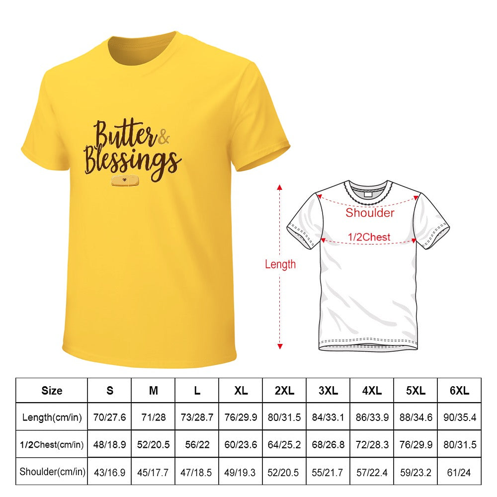 New High quality Men's T-shirt 100% Cotton butter and blessings