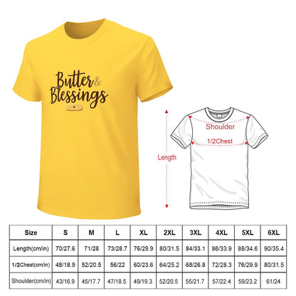 New High quality Men's T-shirt 100% Cotton butter and blessings