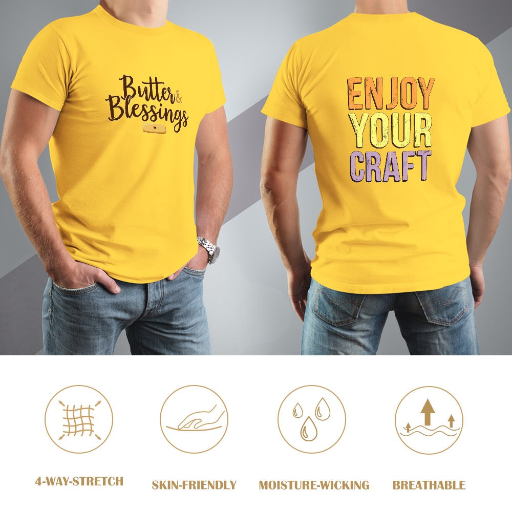 New High quality Men's T-shirt 100% Cotton butter and blessings