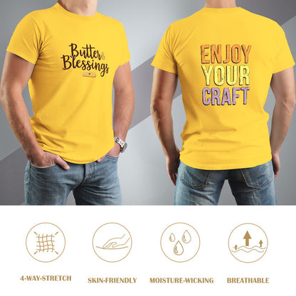 New High quality Men's T-shirt 100% Cotton butter and blessings