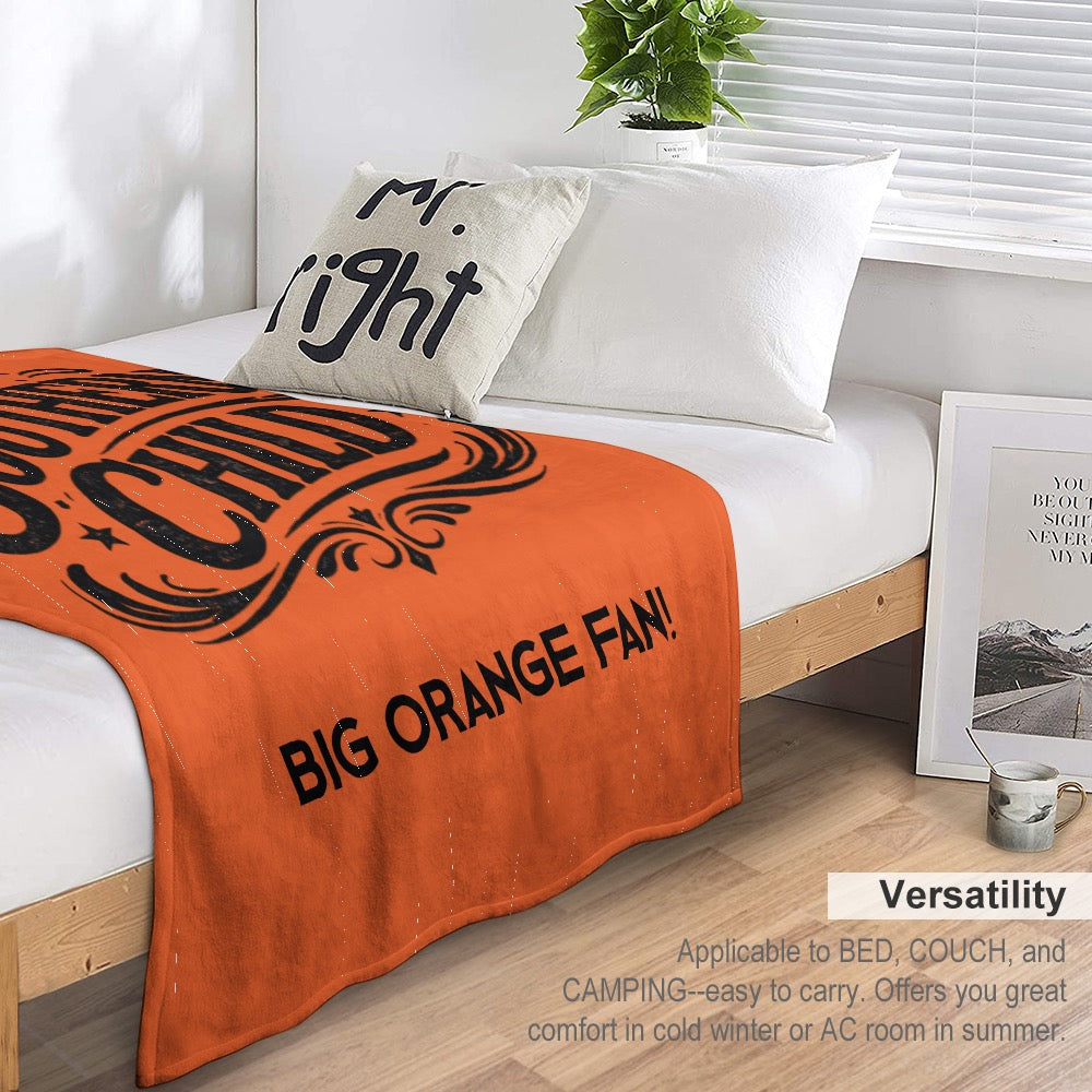 Ultra-Soft Flannel Blanket Big orange fan