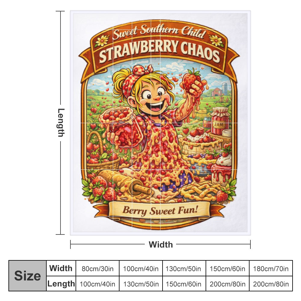Ultra-Soft Flannel Blanket strawberry Chaos