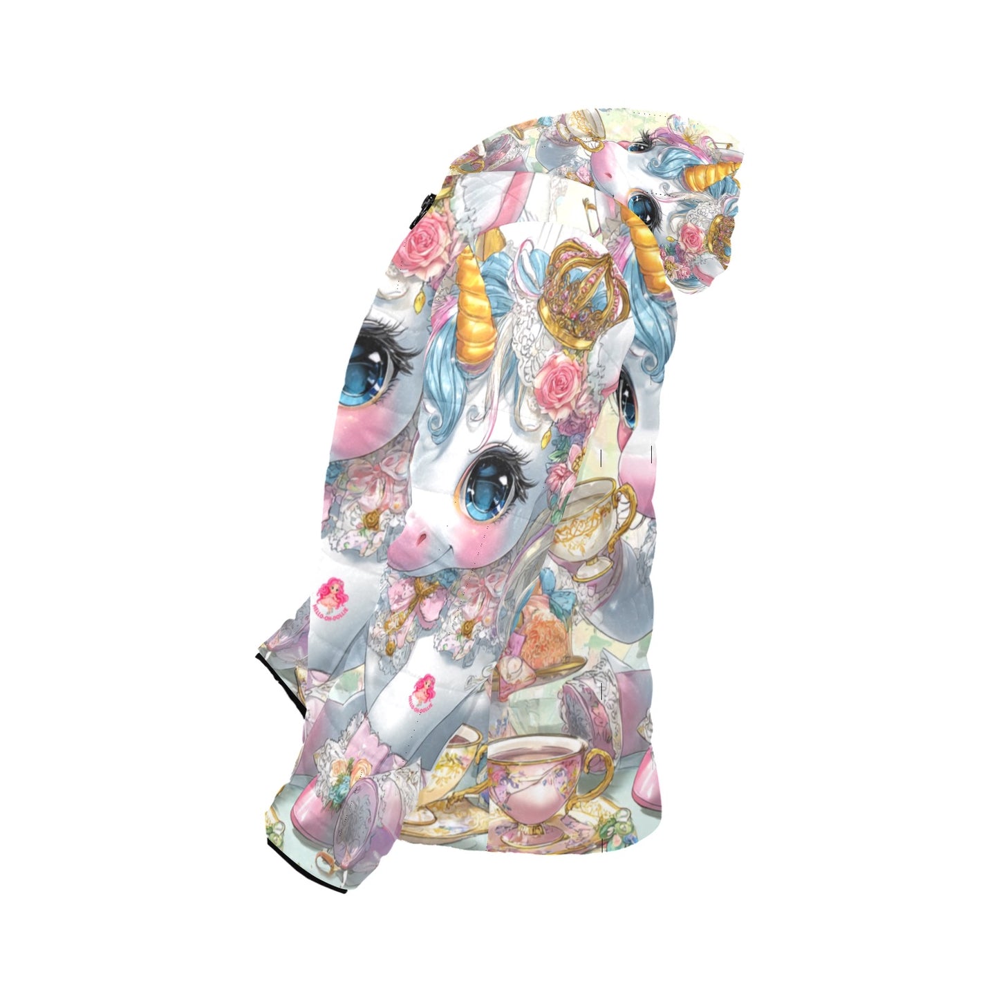 HELLO-OH-DOLLIE UNICORN TEAPARTY Kids' Padded Hooded Jacket (H45)