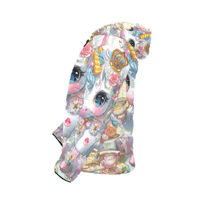 HELLO-OH-DOLLIE UNICORN TEAPARTY Kids' Padded Hooded Jacket (H45)