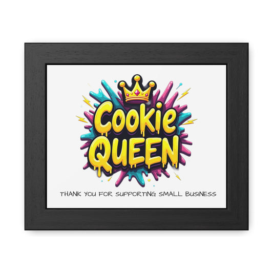 Cookie Queen Framed Poster — Colorful Kitchen Wall Art for Bakers