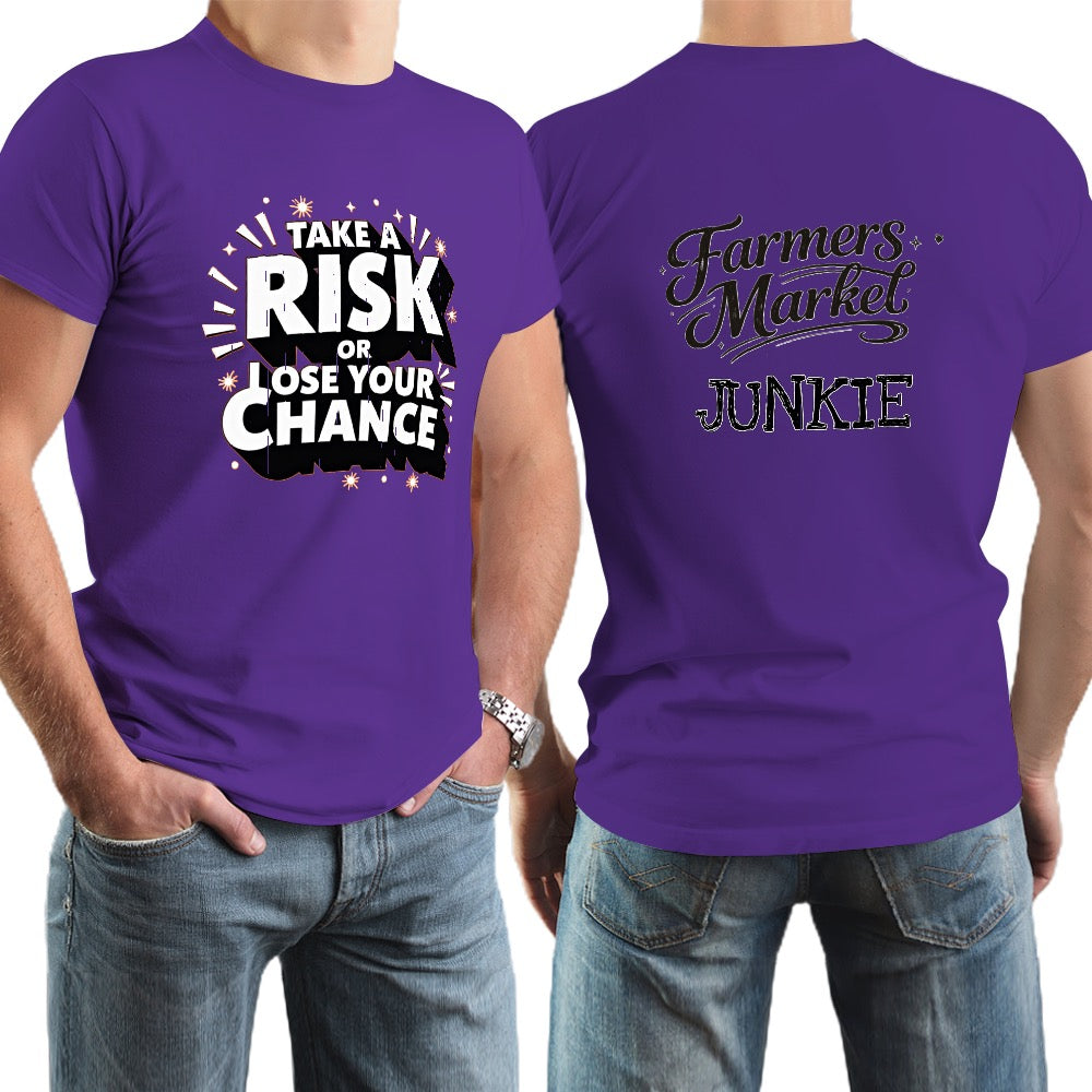 New High quality Men's T-shirt 100% Cotton Take a risk