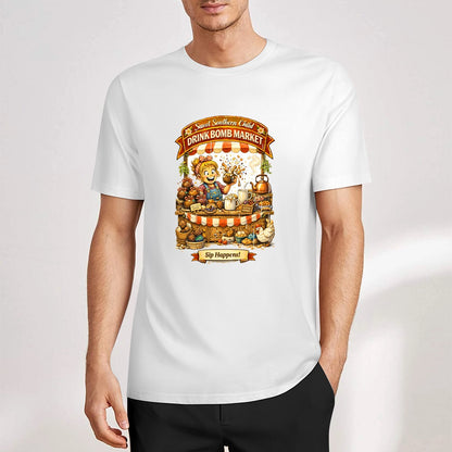 New Pure cotton short sleeved T-shirt Drink bomb
