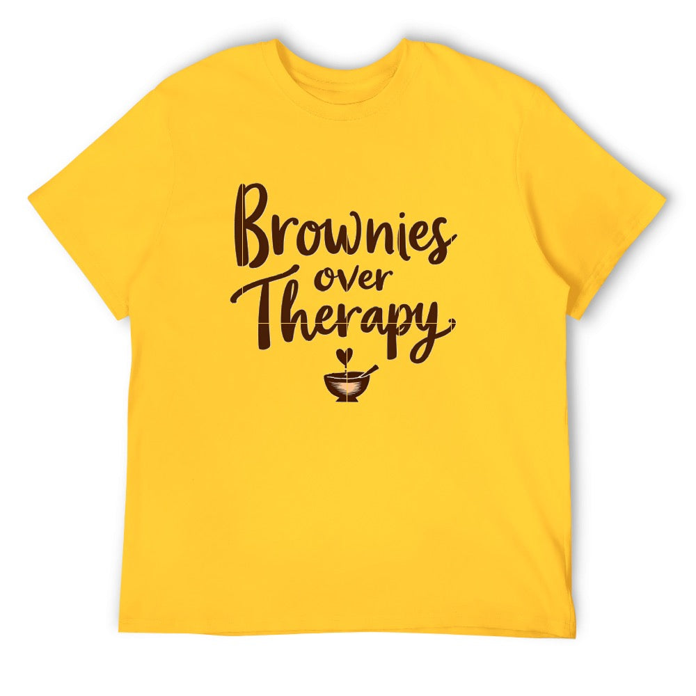 New High quality Men's T-shirt 100% Cotton Brownies over therapy