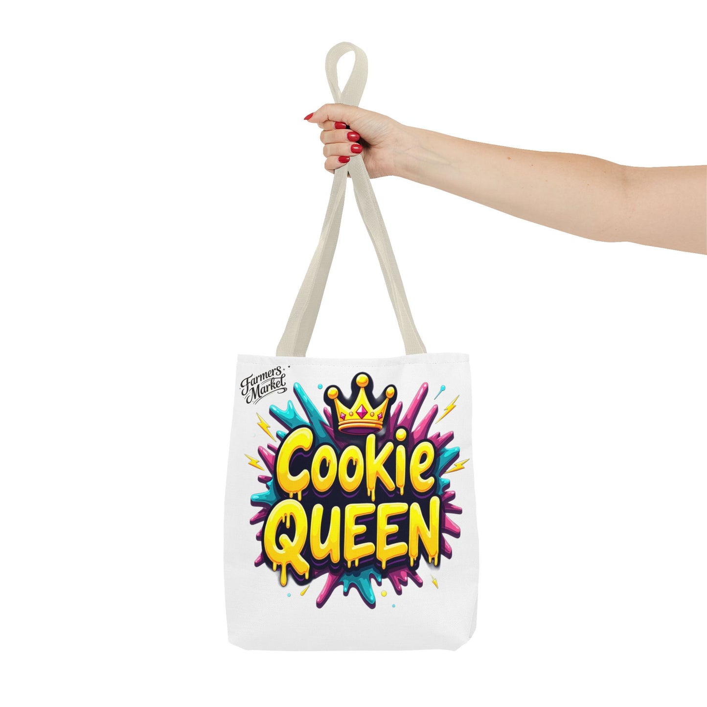 Cookie Queen Tote Bag — Colorful Crowned Bakery Gift Tote
