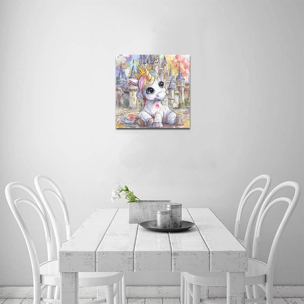 Cute unicorn Frame Canvas Print 12"x12"