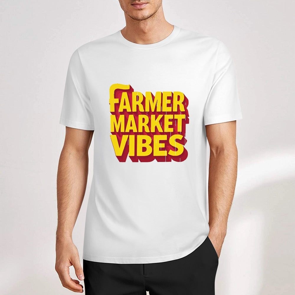 New Pure cotton short sleeved T-shirt Farmers Market vibe