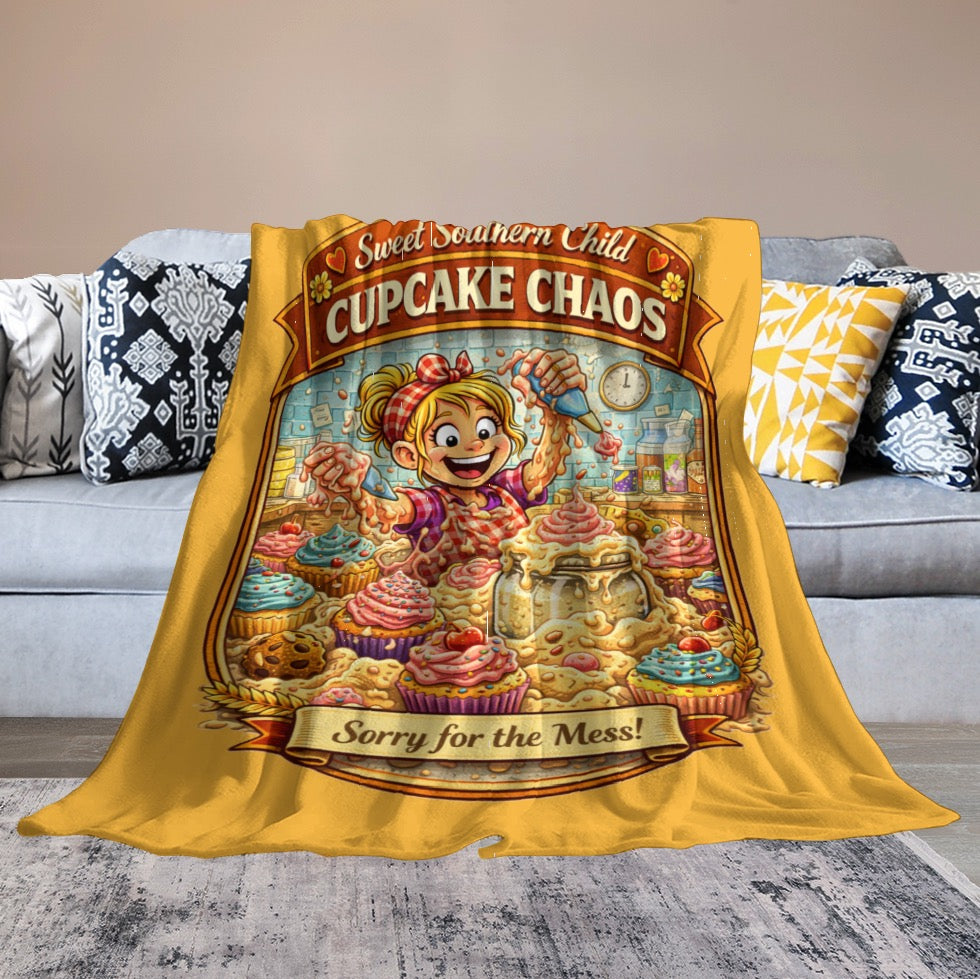 Ultra-Soft Flannel Blanket Cupcake chaos