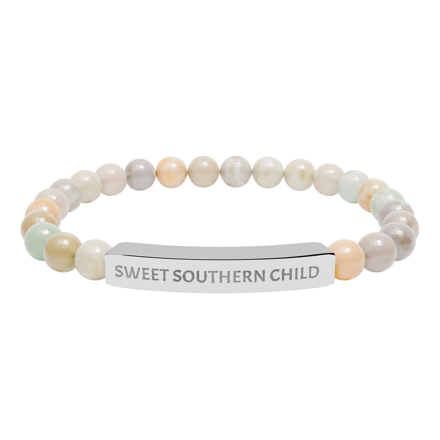 Esser southern child  Natural Stone Bar Bracelet – Custom Stretch Beaded Bracelet