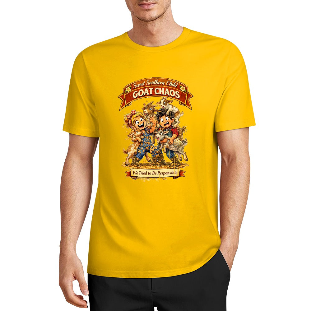 New Pure cotton short sleeved T-shirt Goat chaos