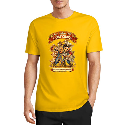 New Pure cotton short sleeved T-shirt Goat chaos