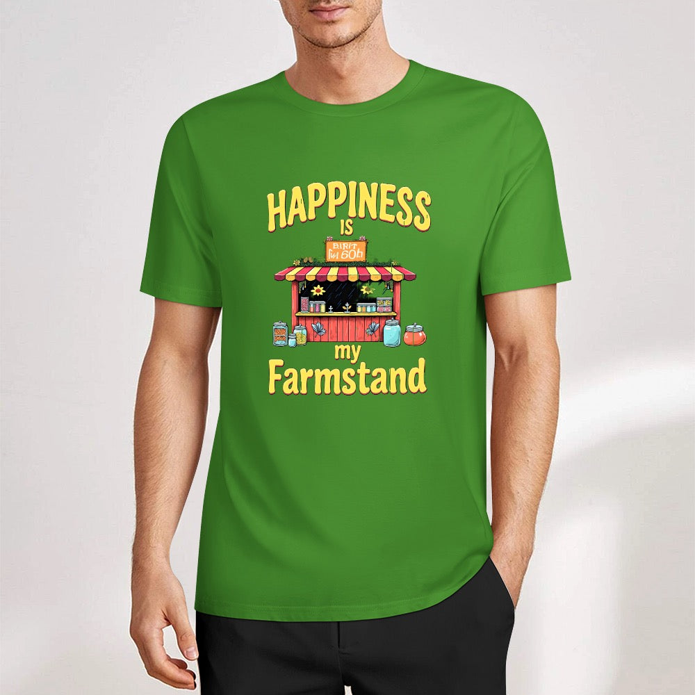 New Pure cotton short sleeved T-shirt happiness is my farmstand