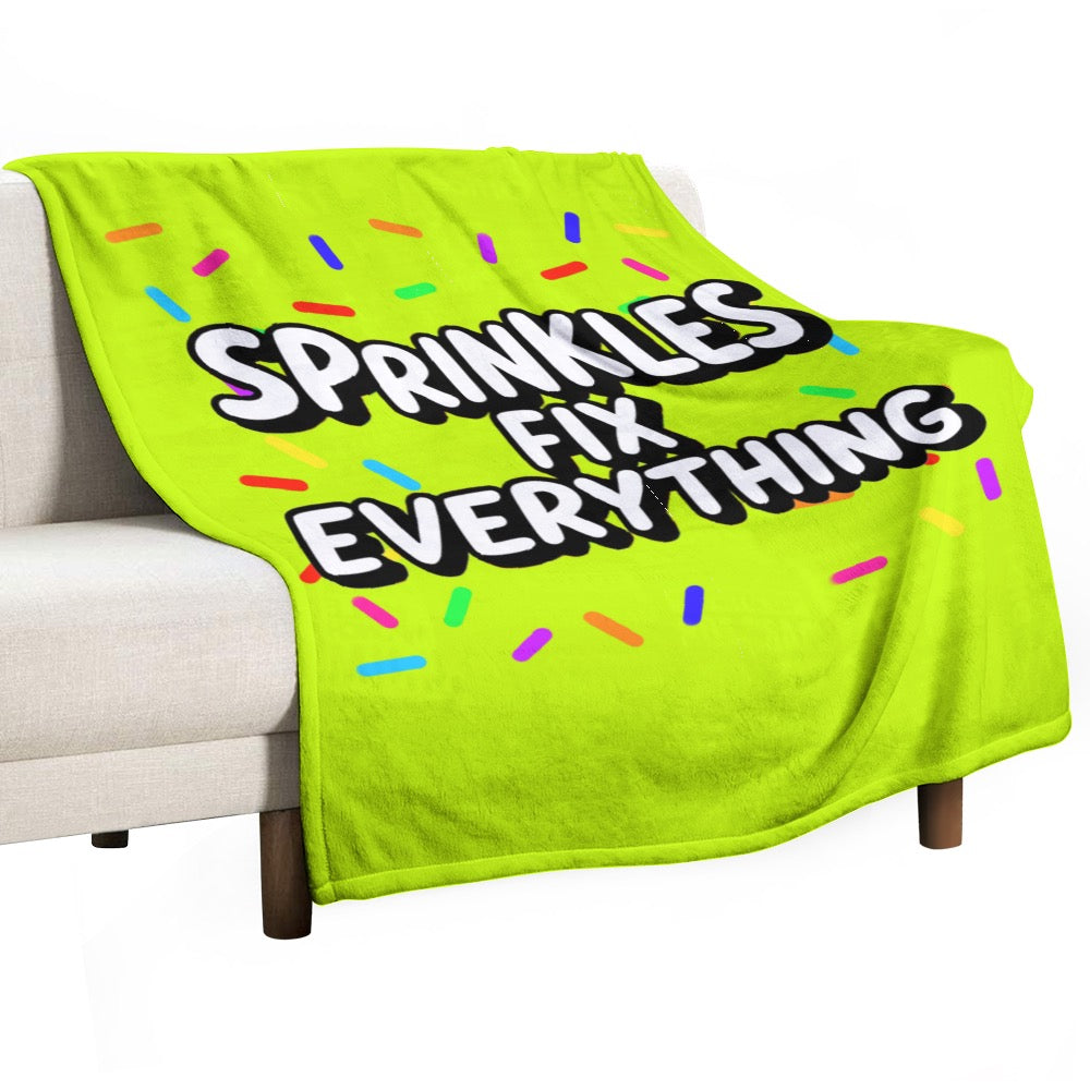 Ultra-Soft Flannel Blanket Sprinkles fix  everything